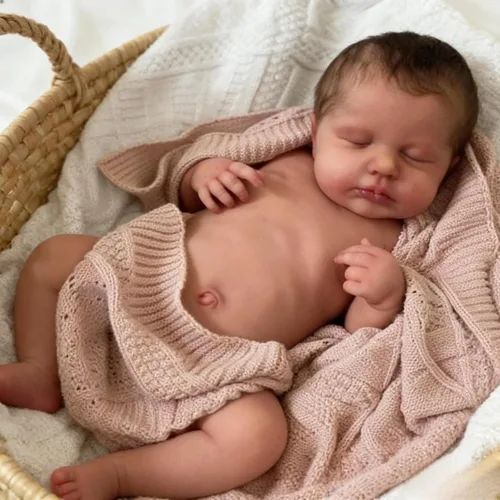 Miniatura 4 de Anano Muñecas de bebé de vinilo completo de 20 pulgadas, muñeca de bebé realista Reborn de vinilo de cuerpo completo realista recién nacido, muñecas