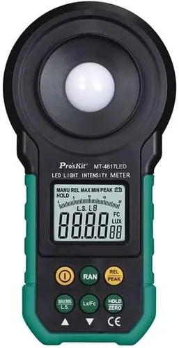 Medidor de intensidad de luz Pro'sKit MT-4617LED Instrumento de medición de iluminación LED Fotómetro Instrumento de medición Medidor de brillo