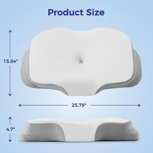 Miniatura 7 de Almohada cervical cervical para dormir, almohada ergonómica para dormir de lado, almohadas de espuma viscoelástica para aliviar el dolor de cuello