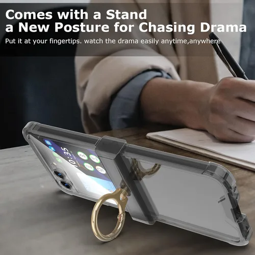 Miniatura 6 de Funda para Samsung Galaxy Z Flip 6 con protección de bisagra, paquete de 2 protectores de pantalla de vidrio templado para Samsung Galaxy Z Flip 6