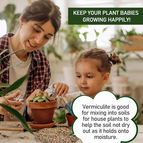 Miniatura 3 de Vermiculita hortícola de 8 cuartos a granel, vermiculita orgánica para plantas, vermiculita de grado curso para jardinería, plantas
