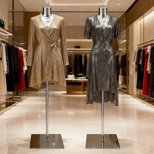 Miniatura 5 de Vestido de maniquí femenino con forma de torso – Cuerpo de maniquí con soporte de metal ajustable en altura, cuerpo de maniquí de exhibición
