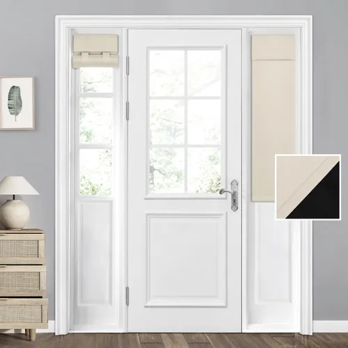 Miniatura 11 de HOMEIDEAS Cortinas 100% Opacas para Luces Laterales de Puerta Principal, Cubierta de Ventana de Puerta de Aula, Persianas de Privacidad