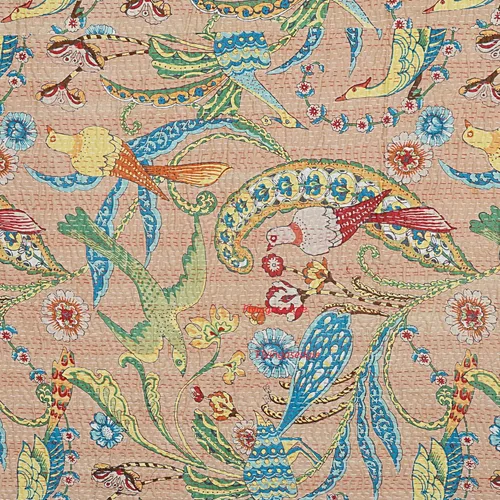 Miniatura 5 de Colcha india hecha a mano con estampado de pavo real, hippie grande, de algodón, tamaño Queen, Gudri, bohemia, manta