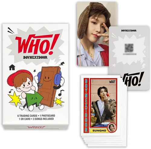BOYNEXTDOOR - 1ER ÁLBUM SENCILLO [WHO!] (Weverse Albums Ver.) Caja exterior + Tarjeta de intercambio + Tarjeta QR + Tarjeta fotográfica + 3 Tarjetas