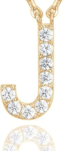 Miniatura 8 de PAVOI 14K White Gold Plated Cubic Zirconia Initial Necklace Letter Dainty Necklaces for Women