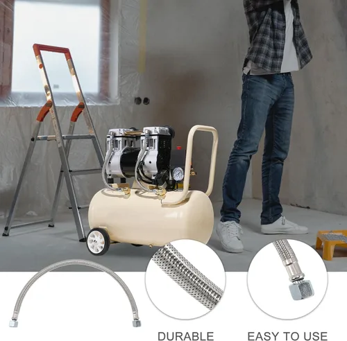 Miniatura 4 de Uonlytech Válvula unidireccional de compresor de aire con manguera de líder trenzada de acero inoxidable de 21.65 pulgadas y tubo de alivio