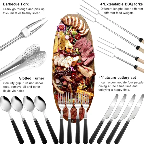 Miniatura 3 de Juego de Utensilios de Cocina para Acampar - Juego de Utensilios de Campamento Elementos Esenciales de Cocina para Campamento en Auto Equipo