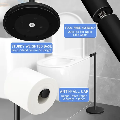 Miniatura 6 de TACGEA Soporte de Papel Higiénico, Soporte de Rollo de Papel Higiénico de Acero Inoxidable Independiente para Baño, Almacenamiento para 4 Rollos