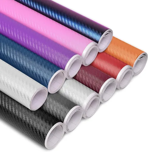 Miniatura 6 de Lypumso Envoltura de vinilo de fibra de carbono rosa 3D, rollo de película de envoltura para automóvil con tecnología de liberación de aire para uso