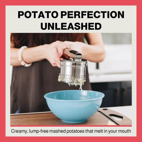 Miniatura 3 de Ricer de patatas - Ricer para puré de patatas, hecho de acero inoxidable 18/8, para hacer puré de patatas y arroz de coliflor esponjoso y suave