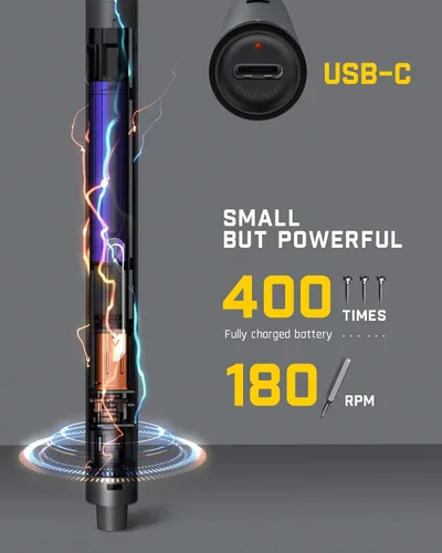 Miniatura 6 de Fanttik E1 Pro Mini destornillador eléctrico, juego de destornilladores de precisión con luz LED, 24 puntas magnéticas, máximo 3 N.m, almacenamiento