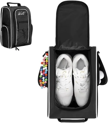 Miniatura 9 de Wolt Bolsa para zapatos de golf - Bolsas de transporte para zapatos deportivos y de viaje con ventilación y doble bolsillo exterior para accesorios