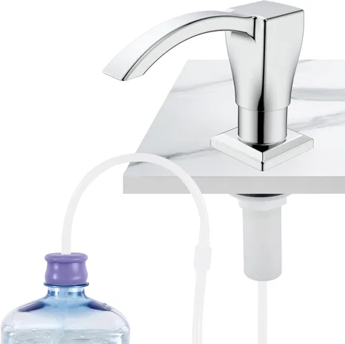 Miniatura 8 de GAGALIFE - Dispensador de jabón para fregadero de cocina, de níquel cepillado, dispensador de jabón integrado para fregadero de cocina con tubo