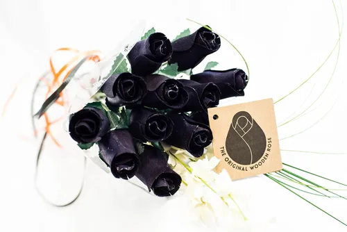 Miniatura 5 de Ramos originales de rosas de madera en 1, 2, o 3 docenas, Madera de abedul, 1 Docena
