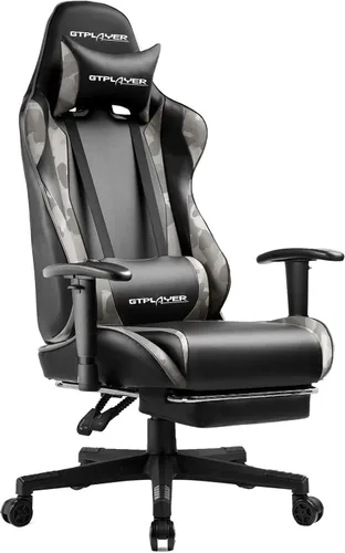 Miniatura 8 de GTRACING Silla Gaming con Reposapiés, Silla Ergonómica de Escritorio para Juegos, Silla Reclinable Gamer con Ajuste de Altura del Asiento, Balancín