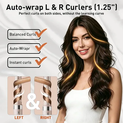 Miniatura 4 de Mythsight StyleVibe - Moldeador de aire 6 en 1 con difusor de pelo, rizadores automáticos (L/R), secador de pelo y cepillo alisador con estuche