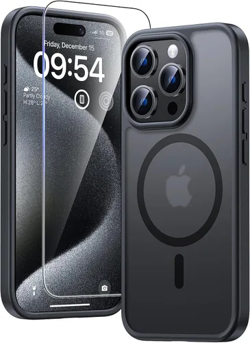 Miniatura 121 de TAURI Funda magnética 2 en 1 transparente para iPhone 14 Pro, compatible con Magsafe [no amarillenta] con protector de pantalla, protección de grado