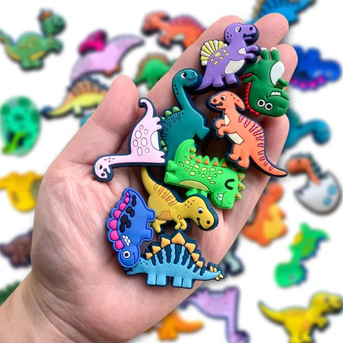 Miniatura 3 de 30 45 dijes de dinosaurio para zapatos, sandalias y pulseras, dijes de dinosaurio para niños, hombres, niños y adultos, recuerdos de fiesta