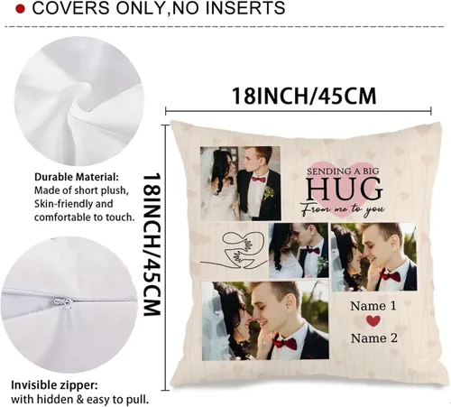 Miniatura 19 de Custom 6 Photo Throw Pillow Cover with Text for Mom, Cozy Cushion Ideal as a Thoughtful Gift for Family Mother’s Day Holidays or Special Occasions 6