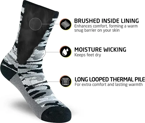 Miniatura 3 de HOT FEET Calcetines térmicos para niños, calcetines cálidos con aislamiento de invierno para niños y niñas, cómodos y gruesos, paquete de 2