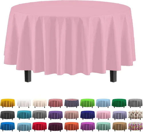 Miniatura 17 de Party Solids Paquete de 4 manteles de plástico color azul aguamarina, 54 x 108 pulgadas, mantel desechable para fiestas y pícnics
