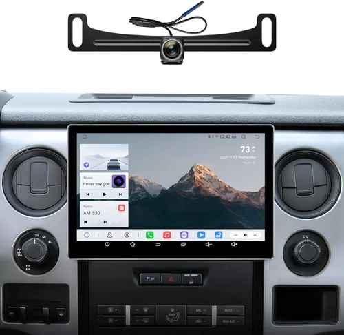 Radio de coche de 11.5 pulgadas para Ford F150 Stereo 2009-2012 con CarPlay inalámbrico y Android Auto/Android 13/5G WiFi/pantalla táctil/FM/AM/4GB