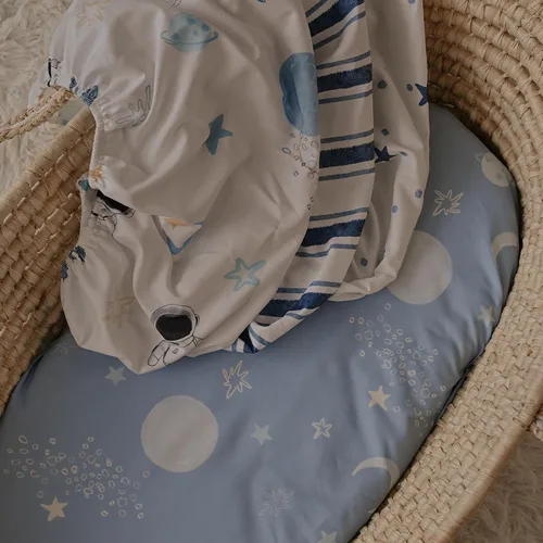 Miniatura 6 de Gllquen Baby Sábanas para Moisés Paquete de 4, Sábana Ajustable para Colchón Transpirable y Acogedora, Cuna de Viaje Elástica con Patrón de Moda