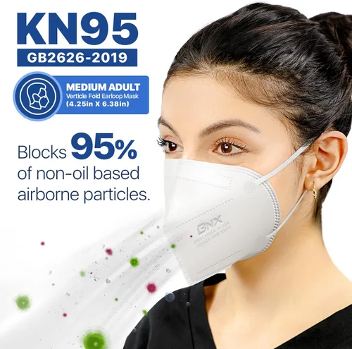 Miniatura 4 de AccuMed BNX KN95 Face Masks Made in USA (Adult Large, Adult Medium, Kids Small) (Earloop) (Model: E95/E95M/E95S)