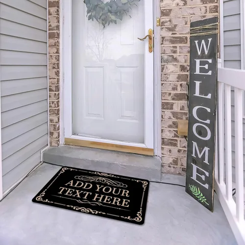Miniatura 6 de Tapete personalizado de bienvenida para el hogar familiar, tapete personalizado para interiores y exteriores con tu entrada de texto para casa, C