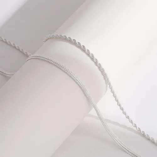 Miniatura 96 de Collares en capas para mujer, chapados en plata, delicada cuerda torcida de serpiente, delicado collar en capas, gargantilla de diferentes