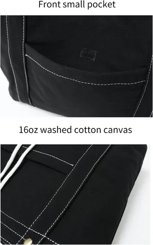Miniatura 7 de Jeelow Bolso de mano de lona, bolso de hombro, bolsos cruzados, bolsillos dobles para hombres y mujeres