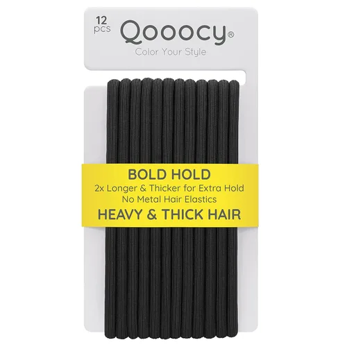Miniatura 8 de Lazos elásticos extra largos para cabello grueso y rizado, soportes para cola de caballo para mujeres u hombres, sin bandas metálicas, trenzas