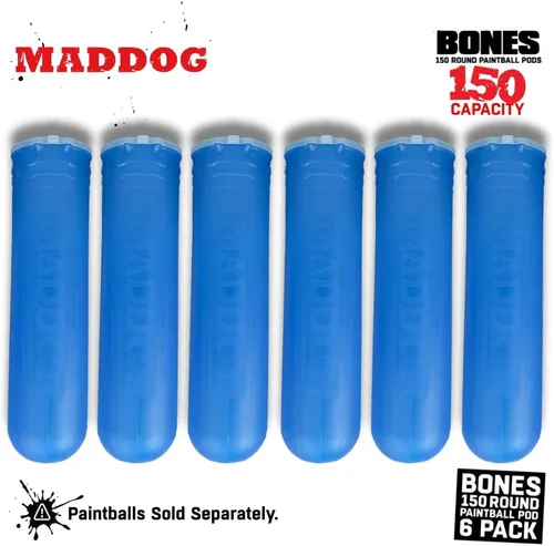 Miniatura 3 de Maddog 150 cápsulas redondas de paintball de huesos Tubos duraderos de recarga rápida para torneos y recreativos Speedball Woodsball Paquete de 6