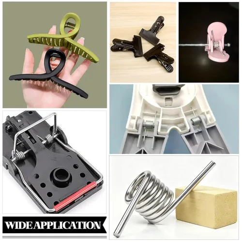 Miniatura 6 de Dianrui Kit surtido de 50 resortes torsionales, 45/90/120 grados, 15 tamaños, acero inoxidable 304, mecánico, pequeño resorte de torsión