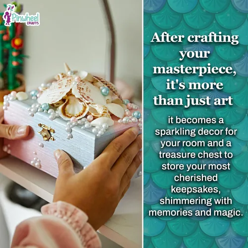 Miniatura 6 de Pinwheel Crafts Kit de Caja de Joyas DIY de Sirena para Niñas de 6+ Años - 530 Piezas Haz Tu Propia Caja de Joyas, Kits de Manualidades DIY