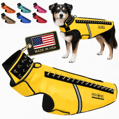 Miniatura 43 de CoyoteVest SpikeVest - Chaleco de arnés para perro, accesorios reflectantes para perros con púas para proteger a tu mascota de ataques de Raptor