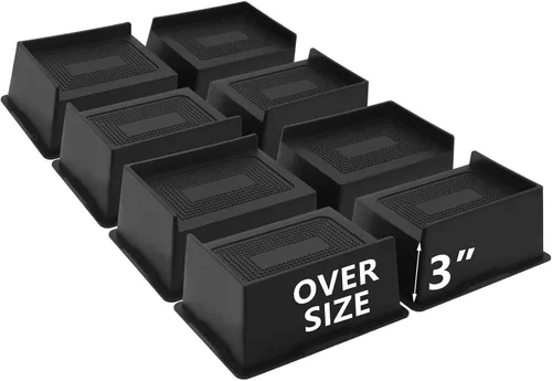 Miniatura 26 de Elevadores de cama de 4 pulgadas, resistentes, elevadores de muebles de gran tamaño, paquete de 4 elevadores de cama extra anchos para mesa, sofá