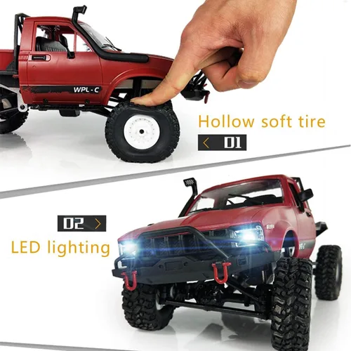 Miniatura 2 de Camión RC a control remoto Rock Crawler todoterreno 1:16 2.4G 2CH 4WD vehículos de carreras todoterreno RC para niños juguete de escalada camión