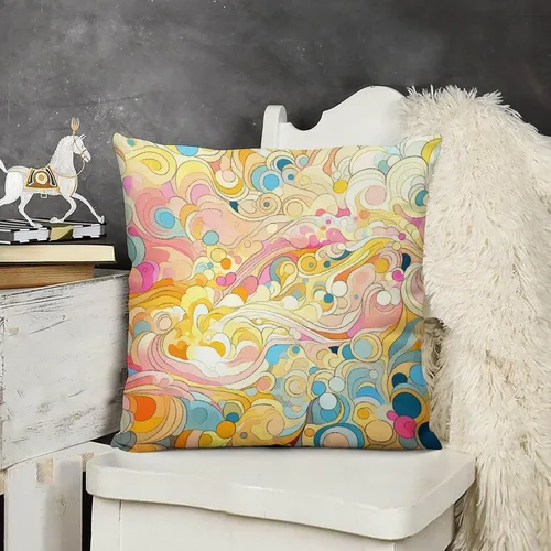 Miniatura 12 de Blue Cat in Bloom - Funda de almohada decorativa cuadrada suave con estampado de doble cara de 12 x 12 pulgadas, adorables almohadas de animales