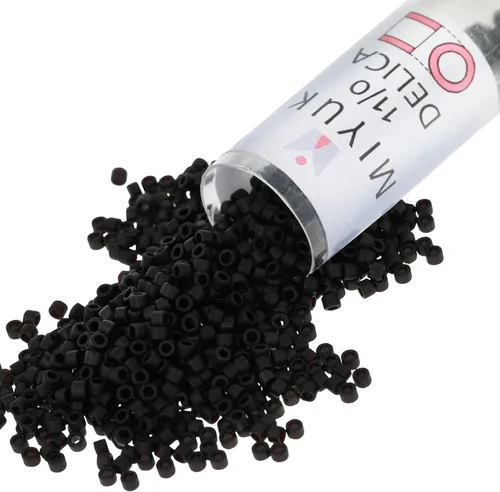 Miniatura 9 de Cuentas de semillas Miyuki Delica – Tamaño 11/0 (1,6 mm), DB0010, Negro, 7,2 g, Aprox. 1440 cuentas, Fabricadas en Japón