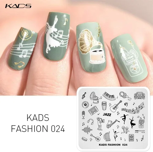 Miniatura 3 de KADS Nail Art Image Stamping Plates Guitar Pattern Music Fashion Image Plates DIY Plantilla de manicura (FA024)