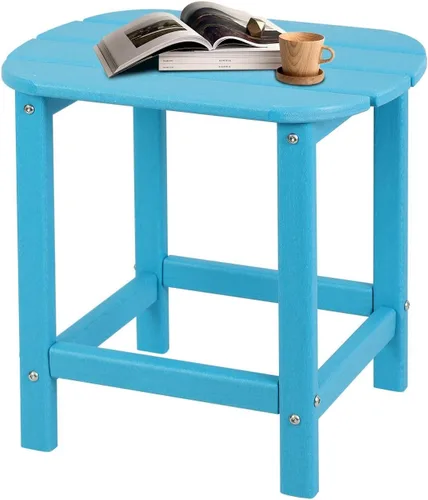 Miniatura 12 de Plawdlik Hdpe - Mesa auxiliar Adirondack para exteriores, con textura de madera, juego para patio, jardín, porche, piscina, patio compuesto, patio