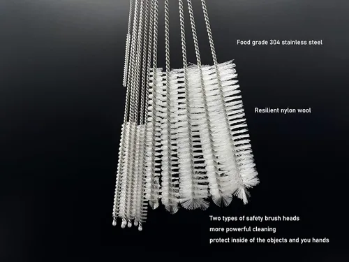 Miniatura 2 de Juego de 12 cepillos limpiadores de popotes con 0.079 in-0.984 in/6.5-10 pulgadas para tubo y tubería. Vaso, vaso para sorber, botella con pajilla
