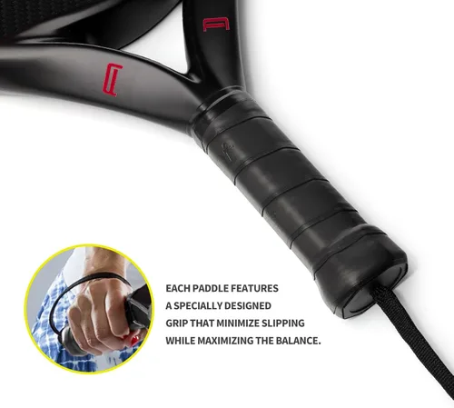 Miniatura 4 de Pala de pádel Superficie de Fibra de Carbono con núcleo de espuma EVA Memory Flex Pala de pádel ligera gris (8200-gray)