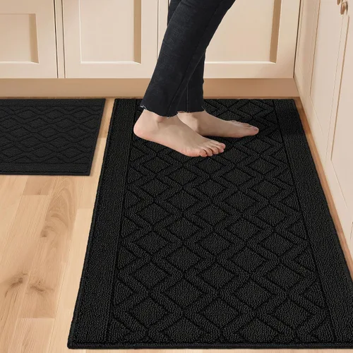 Miniatura 11 de COSY HOMEER Tapete de cocina antideslizantes, absorbentes para el piso, alfombra de cocina lavable, tapete de pie para fregadero, alfombra de Beige