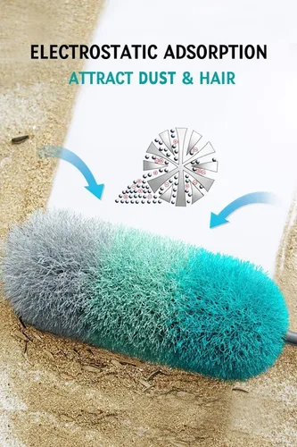 Miniatura 3 de BOOMJOY - Plumero de microfibra con poste de extensión de 100 pulgadas, plumeros para limpieza de techo alto, ventilador, persianas, muebles Verde