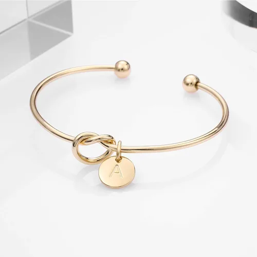 Miniatura 3 de Ursteel - Pulsera de diseño de nudo y abalorio de inical para dama de honor o para regalar