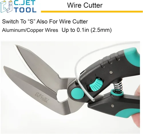 Miniatura 9 de C.JET TOOL Cortador de alfombras resistente de 10 pulgadas, tijeras industriales, multiusos, acero inoxidable profesional de agarre suave (turquesa)