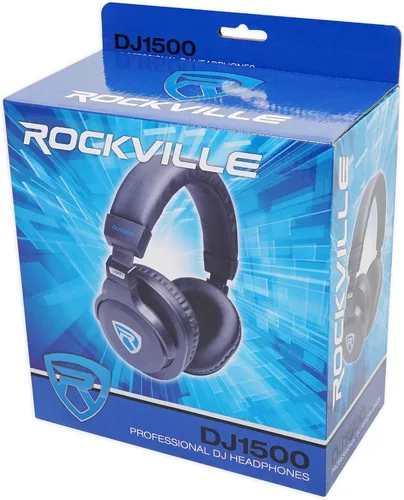 Miniatura 9 de Rockville Auriculares DJ con cable de bobina desmontable, caso+almohadilla extra (DJ1500) Includes Hard Case, Extra Ear Pads, Gold-Plated 1/4